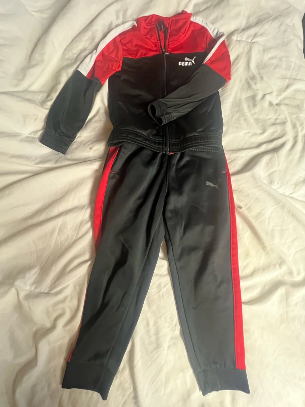 Puma Red and Black Zip-Up Track Jacket - Picture 1 of 7